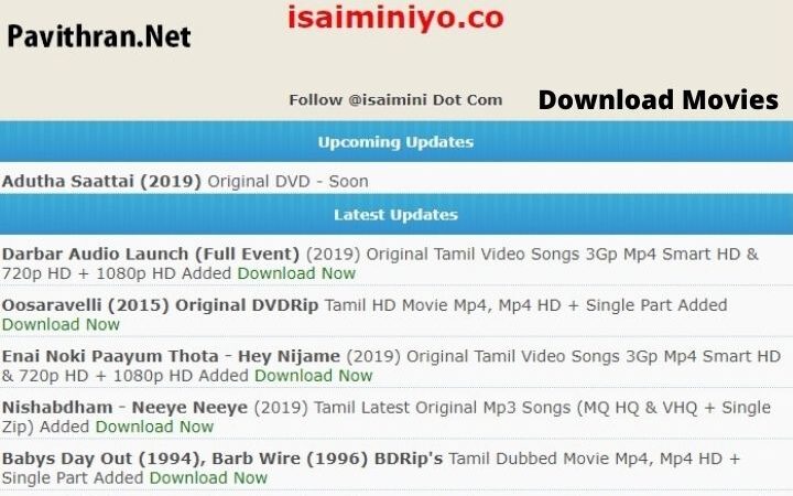 Isaimini | Download Latest Tamil Movies | Proxy Unblock (Updated 2021 )