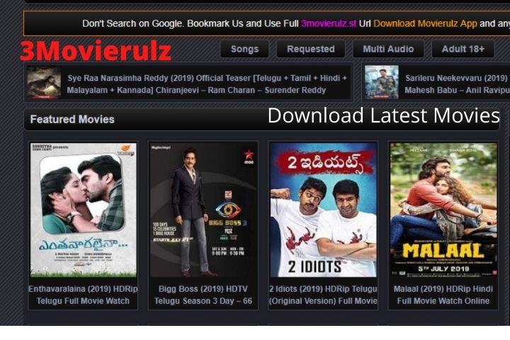 3Movierulz | Download Latest Tamil, Telugu, Hindi And Malayalam Movies For Free | Updated(2023)