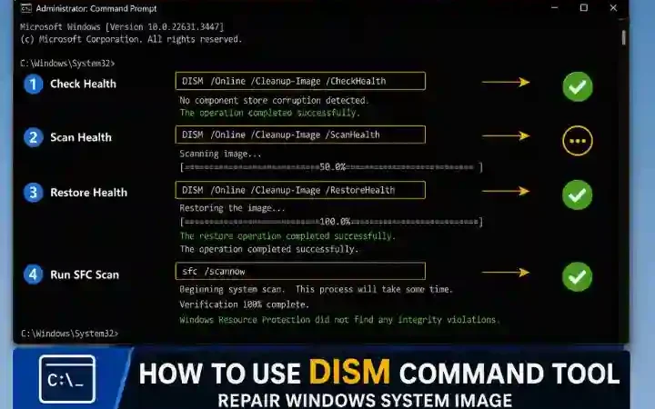 How to Use DISM Command Tool to Repair Windows System Files (Complete Guide)