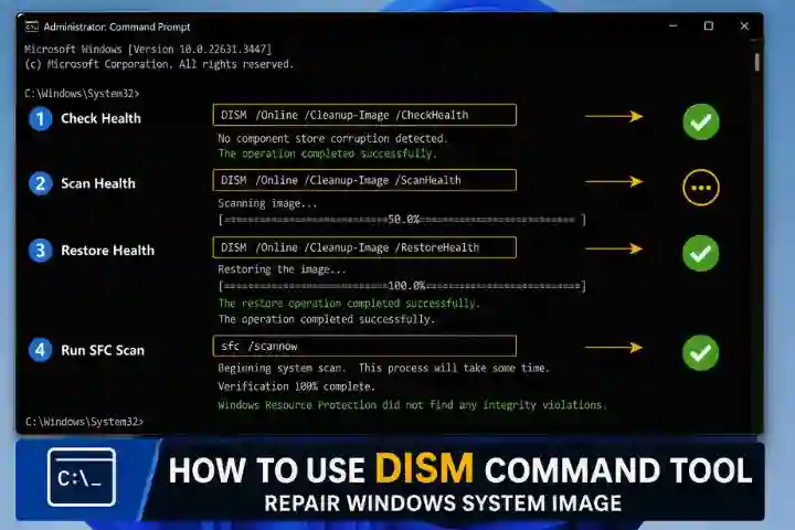 How to Use DISM Command Tool to Repair Windows System Files (Complete Guide)